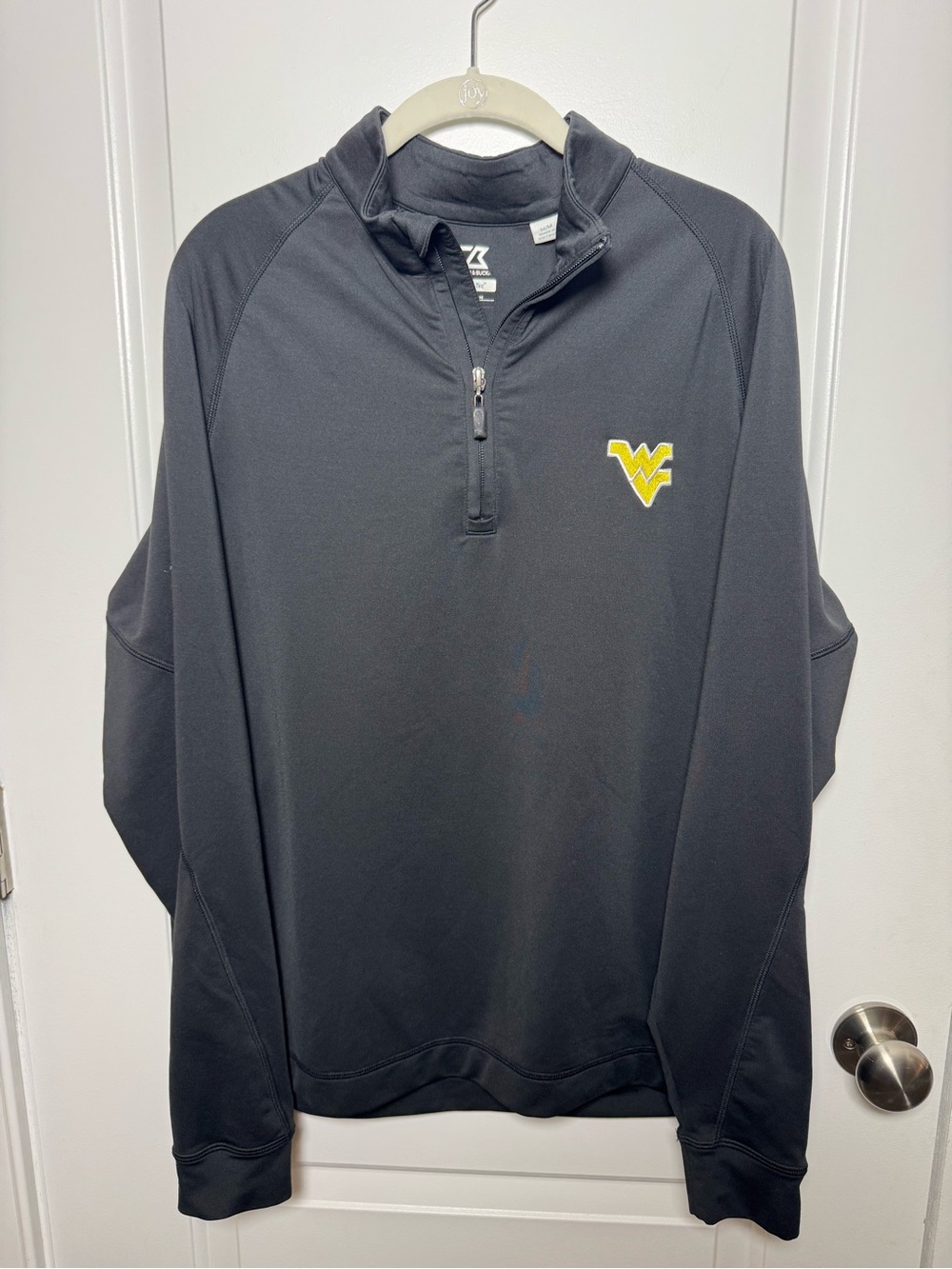 Cutter & Buck Men’s DryTec West Virginia Mountaineers WVU 1/4 Zip Pullover Black